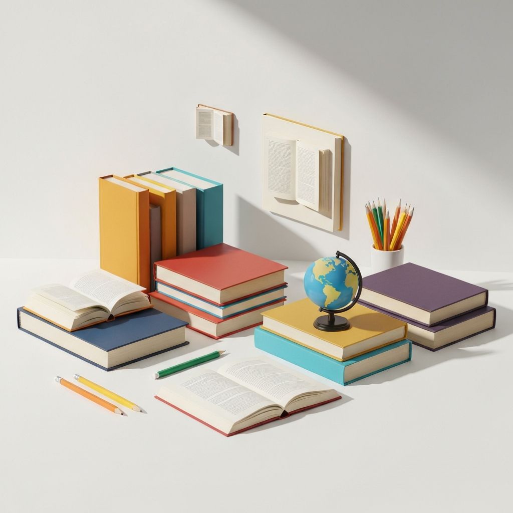 Books and learning materials representing educational resources